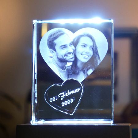 Foto in Glas gelasert